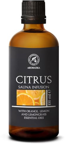 Sauna infusion Citrus 100ml - Orange & Lemon & Lemongrass Essential Oil - Aroma Blend for Sauna and Bathhouse - Citrus Scent - Aromatherapy - Calming - Beauty - Relaxation