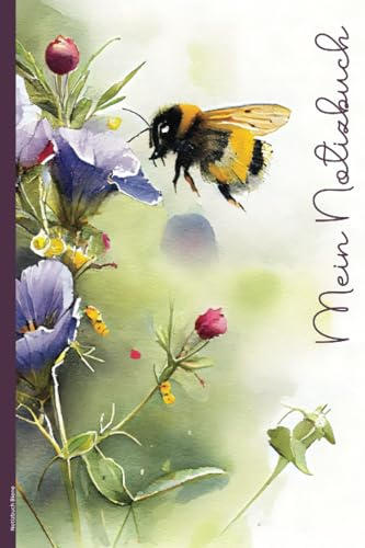 Notizbuch Biene: Bienenmotiv Notizheft A5 für Bienen Imker und Bienenfreund das schöne Geschenk für Imkerin und Bienenzüchter zum Geburtstag ein liniertes Buch für Notizen mit fleißiger Honigbiene