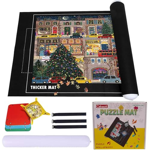 Celawork Tapis puzzle pour puzzles, avec jusqu'à 1500, 2000, 3000 pièces de puzzle, tapis de puzzle, tapis à rouler, pour 3000 pièces