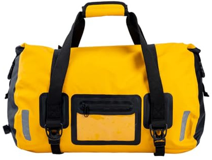 Shkalacar Große Kapazität Motorrad Hecktasche, wasserdichte Rücksitztasche mit Schnellspanngurte, AirRelease Ventil, Reflektierender Druck Motorradtasche für Camping Fahrradfahren(40L)
