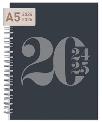 Rileys & Co - Kalender 2024 2025 A5 - Schülerkalender - Schulplaner - Studienplaner - Semesterplaner - Perfekt für Schüler, Studenten, Berufstätige - Schwarz (20 x 15 cm) - auf Französisch