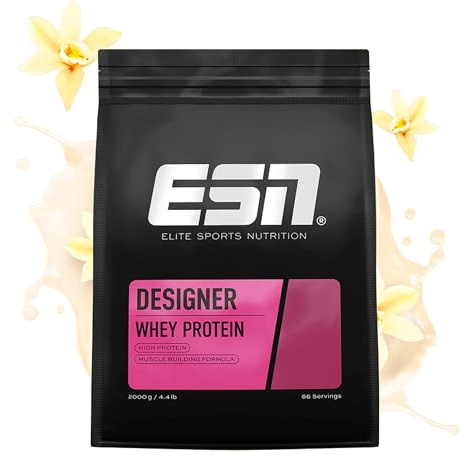 ESN Designer Whey Protein Pulver, Eiweißpulver, Vanillemilch, 2000g, 2.0kg, 66 Portionen