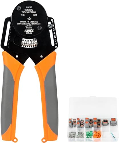 iCrimp Crimptång-set med robusta skaft, pressverktyg 0,8–2 mm², för kontakter i tyska DT-serien, amfenolkontakter och ILME-kontakter i serie CD, med 125 delar, tyskt DT-kit