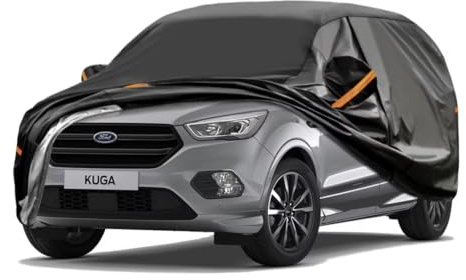 GUNHYI 7 Layers Heavy Duty Suv Car Cover Waterproof 100%, Custom Fit For Ford Kuga 2012-2024, All Weather Outdoor Car Cover Sun Rain Dust Protection, With Zip And Cotton Lined, Black