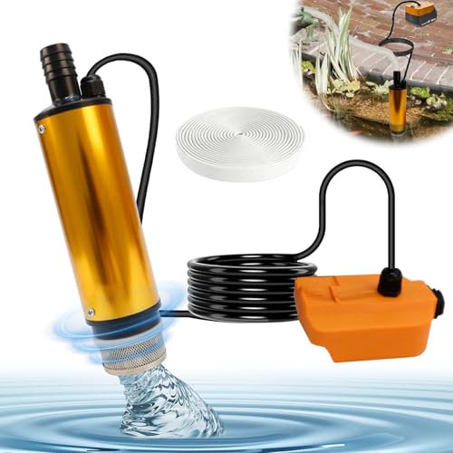 Pompes Submersibles, Pompe à Eau Sans fil pour Batterie Makita 18V, Petite Pompe Submersible Portable avec Tuyau d'eau de 5m, Débit 1800 L/H, Hauteur de Refoulement Maximale 3m (Piles non Incluses)