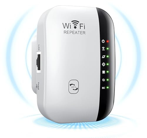 DAJASD Amplificatore WLAN, Ripetitore WiFi 300 Mbit/s Con Porta Ethernet e WPS, Modalità Ripetitore/AP, Compatibile Con Tutti i Dispositivi WLAN