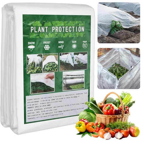 Sylken 2x10m Plant Fleece Frost Protection - 35gsm Heavy Duty Plant Antifreeze Cloth Winter Garden Protection Cloth for Vegetables Flower from Birds Insects