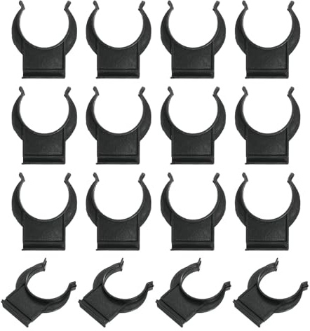 sourcing map 16Pcs 1.65''x1.38'' Plastic Leveler Leg Toe Kitchen Clips Foot Buckle, Furniture Legs Plinth Skirting Board Snap Plinth Leveler Leg Clips for Sofa Cupboard Table, Black