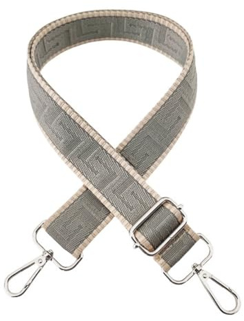 Blausky Breite 3.8 cm Taschengurt Bunter Schultergurt Verstellbarer Schultergurt Labyrinth Umhängegurt Längenverstellbarer 75-130cm für Taschen und Tragetaschen,DIY Taschenband,Dunkelgrau+Silber