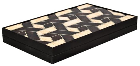 Backgammon-Set aus Holz, trendiges Alpha-Design, 58,4 cm