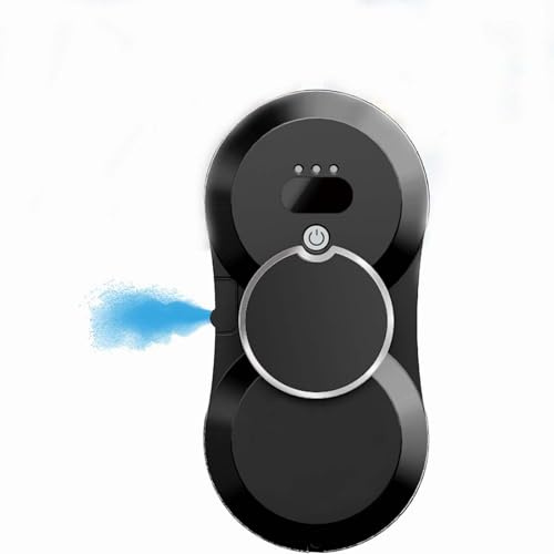 PZCC Robot Lave Vitre, Nettoyeur de Vitres Rechargeable, avec Fonction de Pulvérisation d'eau Automatique et 10 Chiffons, Détection Intelligente, Convient Aux Fenêtres, Sols, Miroirs (Noir)