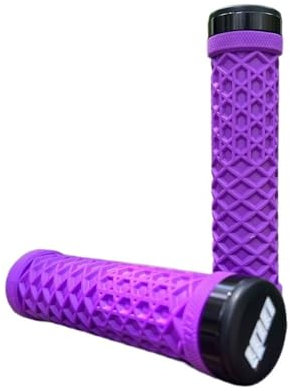 HESHUWEN Fahrradgriffe Fahrradlenkergriffe Anti-Rutsch-Stoßdämpfung MTB Doppelverschlussring for Faltradgriff MTB Griffe(Purple)