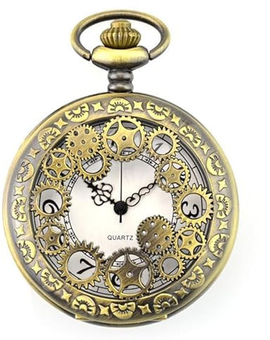 BOSHIYA Vintage Quarz Herren Taschenuhr mit Kette