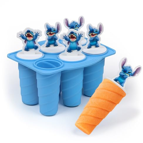 Disney Silicone Popsicle Molds – 6 Reusable Popsicles Molds Featuring Mickey & Friends or Stitch – BPA-Free Flexible Silicone Ice Pop Mold and Popsicle Maker for Frozen Treats