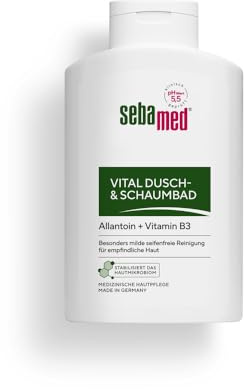 Sebamed Vital Dusch- und Schaumbad 400 ml, vereint besonders milde seifenfreie Reinigung mit entspannender und vitalisierender Pflege, für das tägliche Duschen oder Baden, für Damen und Herren