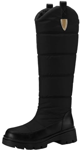 Dasongff Bottes de Neige Femme Mi-Mollet Doublure Polaire Neige Hiver Imperméable Randonnée Durable Bottines pour Le Travail en extérieur Tenue Ski Moto Cyclisme