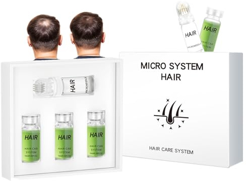 Alphainfuse Hair Regrowth System, Microneedling Hair Growth Serum Set zur Kopfhautpflege, Stärkt Haarwurzeln & Unterstützt Dicker Aussehendes Haar, Haarwachstums-Serum für Frauen & Männer