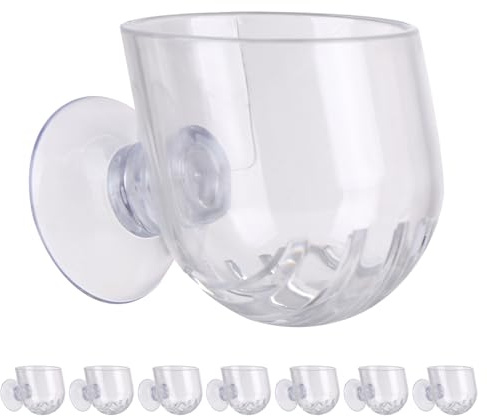 TOGEVAL 8 Piezas Maceteros Colgantes para Acuarios Macetas Acrílicas Transparentes con Ventosas Fuertes Soporte Resistente para Plantas Hidroponías Interiores Decoración de Pared Versátil