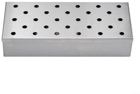 FUANA Reusable Stainless Steel Charcoal Box for Outdoor BBQ, Compact Box for Gas and Charcoal Grills, Easy Clean Wood Chip Holder for Meat and