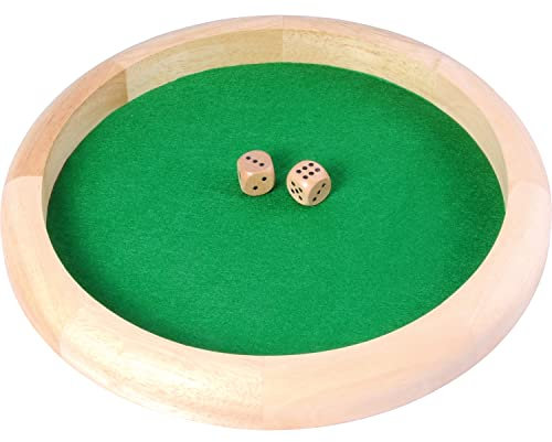 Hot Games Würfelteller Holz Natur rund 30cm.grün Filz