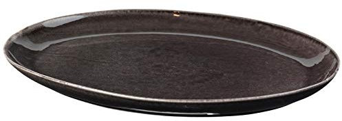 broste Copenhagen - Plato, fuente de servir - Nordic - Color: Coal - Cerámica - Longitud: 35,5 cm