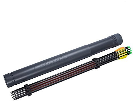 Legend Archery Köcher mit Tragegurt für 12 Bogen-Pfeile oder Armbrust-Bolzen (grau) Mit einstellbaren Tragegurt