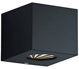 Reality Leuchten Außen Wandleuchte Cordoba R28222632, Kunststoff Schwarz Matt, inkl. 2x 2 Watt LED, Up und Down Beleuchtung mit Schablonen