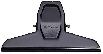 MAUL Papierklemmer MAULpro aus Metall (2 Stück) | Klemmer mit breitem Verschlussclip 12,5 cm und Klemmweite 3 cm | Gadget für Haushalt, Küche und Büro | geeignet für DIY Projekte | Schwarz | sicherer Halt für dicke Stapel, schnell griffbereit, aufhängbar für Ordnung, robuste Metallausführung, ideal für Büro & Lager