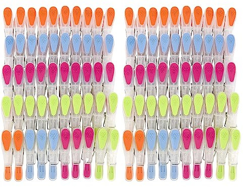SOHFA Wäscheklammern - 100er Set Wäscheklammer- Klammern aus stabilem Kunststoff mit Soft-Grip - für Wäscheleine, Wäschespinne oder Wäscheständer