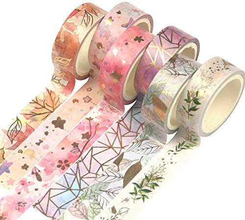 yubbaex Washi Tape, 6 Rouleaux Masking Tape Ruban adhesif decoratif pour Scrapbooking Artisanat de Bricolage