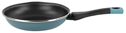 MAGEFESA Sarten 24 cm de Acero vitrificado Exterior Azul, Antiadherente bicapa Reforzado, Apto para Todo Tipo de cocinas, Especial inducción, 50% de Ahorro energético