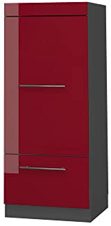 Vicco Mikrowellenschrank Fame-Line, Bordeaux Hochglanz, 60 cm, zur Kombination mit weiteren Modulen der Fame-Line Serie