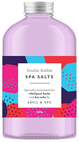 Double Bubble Bubble Gum Spa Salts for Hot Tub and Jetted Bath - 600gr Scented Aromatherapy Natural Vegan Sea Salt Crystals Detox Relaxing