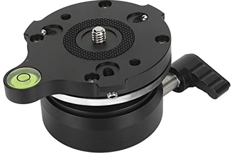 Base de Nivellement pour Trépied, Niveleur de Caméra, Tête de Trépied en Alliage D'aluminium de qualité Supérieure, Demi-Boule, avec Niveau à Bulle décalé et Sac de Niveau à Bulle