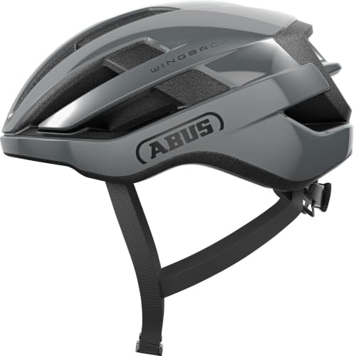 ABUS WingBack casco para bicicleta de carretera - casco de carretera sencillo para conducción deportiva diaria y de ocio - para adultos y adolescentes - gris, talla L