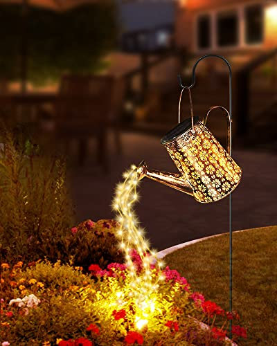 Luces solares de jardín para exteriores, ilumina tu patio con luces solares de regadera, accesorios perfectos para patio y jardín para vacaciones, luces de camino festivas