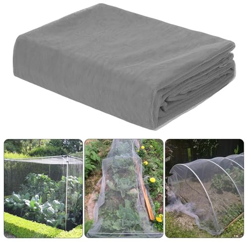 Moskitonetz, 10 x 3 m, Gartennetz, Fliegennetz, Barriere, Jagd, Blindpflanzenschutznetz, 3 x 12 m, Grau
