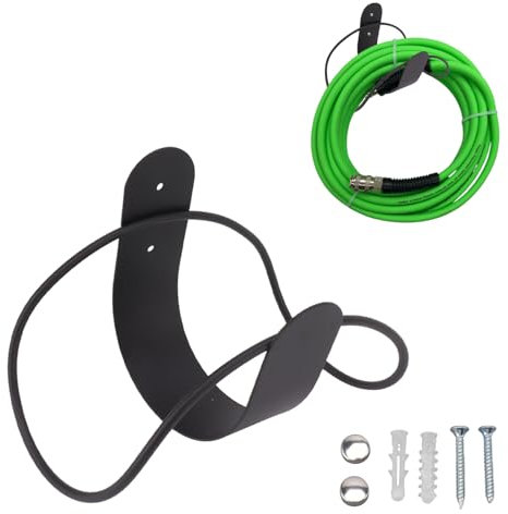 Schlauchhalter Edelstahl Wand, Schlauchaufhänger Schwarz mit Schrauben und Dehnbolzen, Klein Wasserschlauch Wandhalterung Gartenschlauchhalter Tragfähigkeit 5 kg für 30m 1/2 Schlauch(Schwarz)