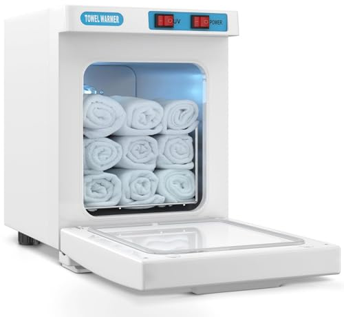 Towel Warmer, Towel Heater Cabinet, Heated Towel Steamer Quick Heating | Towel Warmer with Towel Clip Fast Heating to 202 F, Large Capacity Beauty Towel Warmer for Spa, Facials, Shaving (White)