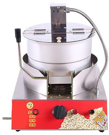 Commercial Popcorn Maker Machine Electric/ Fuel Gas Popping Popcorn Machine Stovetop Spinner Thickened Aluminum Alloy Pot Fast Popping For Party Christmas And Movie Nights, Football Matches(Electric r