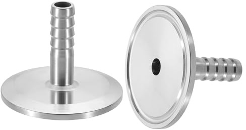PATIKIL 1.5in Tri Clamps to 3/8in Hose Barbed Adapter, 2pcs Sanitary Tri Clamps Hose Barb Fitting 304 Stainless Steel Pipe for Brewery Winery Food Processing Equipment