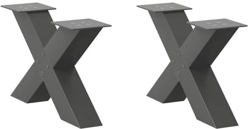 vidaXL Couchtischbeine X-Form 2 Stk. Anthrazit 60x(30-31) cm Stahl
