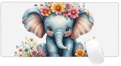 Gris Tapis de Souris XXL 1600x800, Tapis de Souris Éléphant, Tapis Souris Clavier et Bureau, Étendu Tapis de Souris Gamer, Lavable Surface, Base Antidérapante, Améliorer Précision et Vitesse Z2-804
