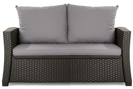 Setgarden® Bänkdyna för trädgården, väderbeständig sittdyna för trädgårdsbänk, rottingmöbler och hänggunga, bekväm möbeldyna för utomhusbruk (ljusgrå, 140 x 60 x 50 cm)