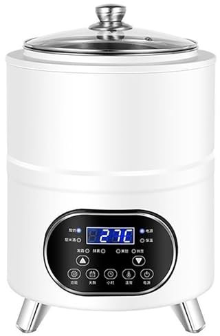 Yogurt Maker Automatico, Yogurtiera Automatica da 8 L con Controllo Della Temperatura/Tempo, Macchina Yogurt da 400 W, per Aceto di Frutta(White,Small)