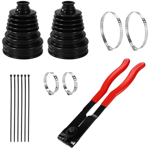 Lyreh Silicone Essieu pour CV, Kit de Réparation de Soufflet Convient Aux Arbres de Taille 19 mm à 24 mm Pinces en Acier Inoxydable, Serre-Câbles et Colliers Serrage à Billes