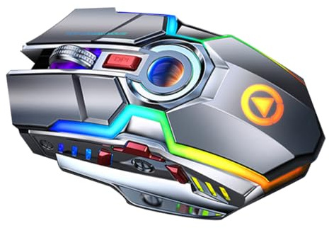 DIYEAH Souris de Jeu Câble USB de Charge en Abs Design Ergonomique sans Fil Silencieuse Rechargeable RGB 7 Touches pour Gaming Entre Amis