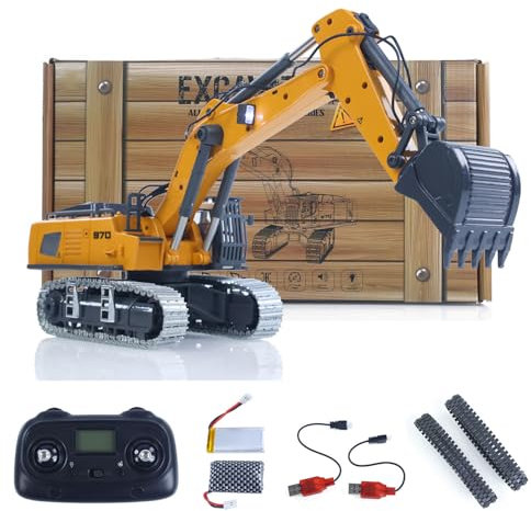 TOUCAN RC HOBBY 1:50 RC-Bagger K970 Baumaschine Fernsteuerung Elektrischer Hebebagger Metallschaufel Ketten Licht Sound RTR Akku