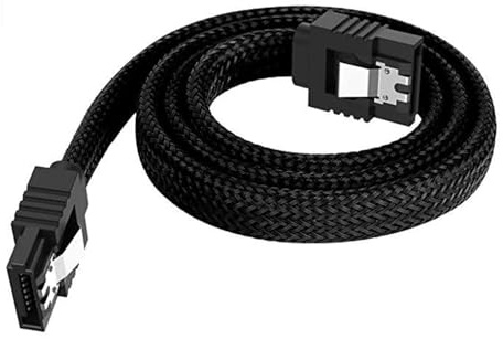 KieTeiiK SATAIII Serials Cable 50cm Nylons Braideds Sleeve AntiTangle with Locking Mechanism for PC Builds Sataiii Connectors Cable