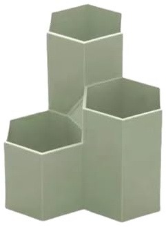 Vyloky Sechseck Stiftehalter - Minimalistisch (Rosa/Grün/Weiß) in 55/83/118mm - ABS Stiftebox für Schreibtisch, Stifte, Brillen - Rutschfester Boden, Gratfrei (Grün)
